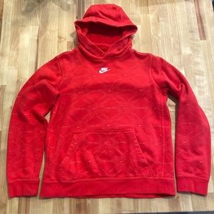 Copy - Kid's Nike Logo Print Pullover Hoodie In University Red Size XL